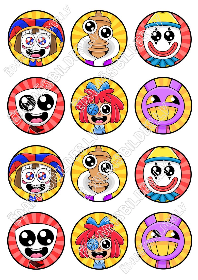 Cukura papīrs ar apdruku "Cirkus Sprunks", 6 cm